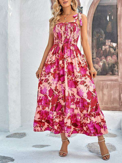 Bohemian Summer Vibes Sleeveless Maxi Dress - Women's Trendy Print Fashion