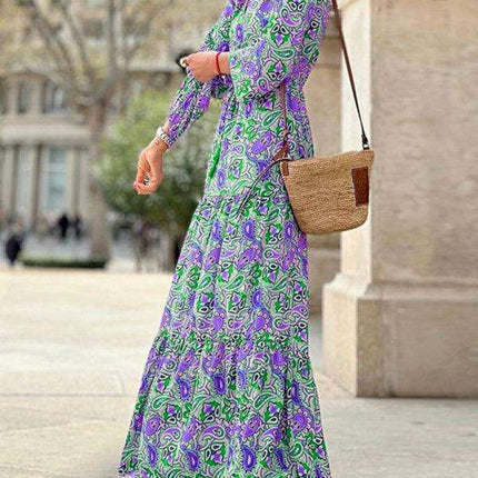 Bohemian V-Neck Swing Dress for Effortless Style - Très Elite