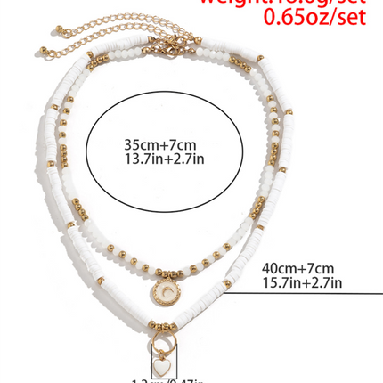 Bohemian retro temperament soft clay necklace, ethnic style simple love crystal necklace - Très Elite