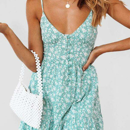 Boho Blossom Floral Mini Sundress - Sustainable Style for Women - Très Elite