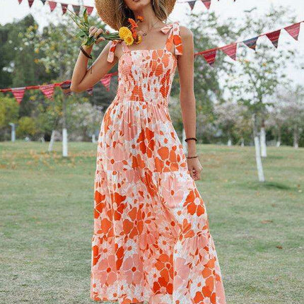 Boho Blossom Rayon Maxi Dress - Très Elite