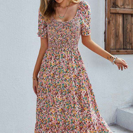Boho Chic Floral Maxi Dress - Lightweight Rayon for Effortless Elegance