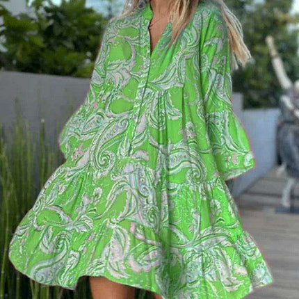 Boho Chic Layered Print Mini Dress - Très Elite
