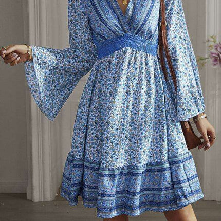 Boho Chic Long Sleeve Flowy Maxi Dress - Stylish Women's Dress for All Occasions - Très Elite