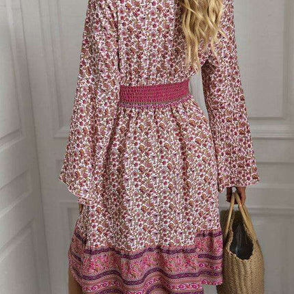 Boho Chic Long Sleeve Flowy Maxi Dress - Stylish Women's Dress for All Occasions - Très Elite