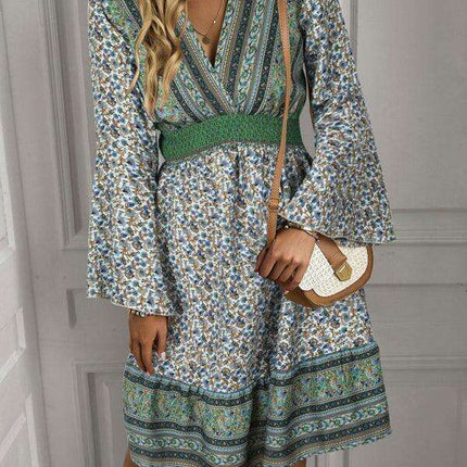 Boho Chic Long Sleeve Flowy Maxi Dress - Stylish Women's Dress for All Occasions - Très Elite