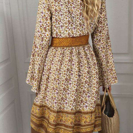 Boho Chic Long Sleeve Flowy Maxi Dress - Stylish Women's Dress for All Occasions - Très Elite