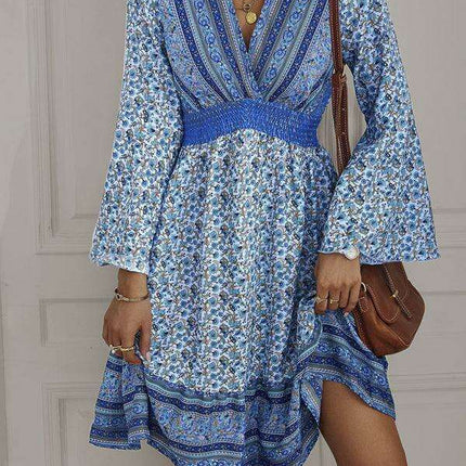Boho Chic Long Sleeve Flowy Maxi Dress - Stylish Women's Dress for All Occasions - Très Elite