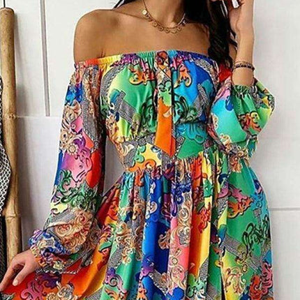 Boho-Chic One-Shoulder Maxi Dress with Elegant Side Slits - Très Elite