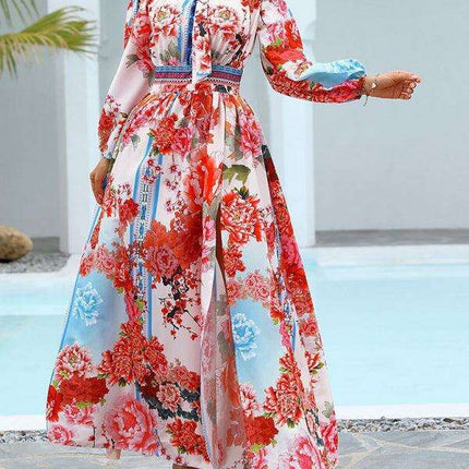 Boho-Chic One-Shoulder Maxi Dress with Elegant Side Slits