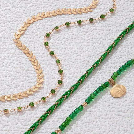 Boho Chic Shell and Bead Layered Anklet - Trendy Foot Jewelry for Effortless Summer Style - Très Elite