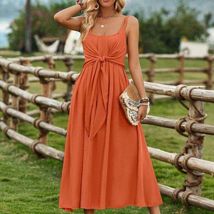 Boho Chic Viscose Suspender Dress - Effortless Ranch Style Elegance