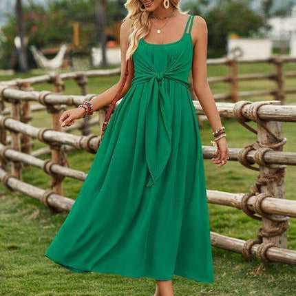 Boho Chic Viscose Suspender Dress - Effortless Ranch Style Elegance - Très Elite
