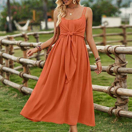 Boho Chic Viscose Suspender Dress - Effortless Ranch Style Elegance - Très Elite