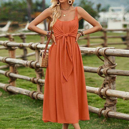 Boho Chic Viscose Suspender Dress - Effortless Ranch Style Elegance - Très Elite