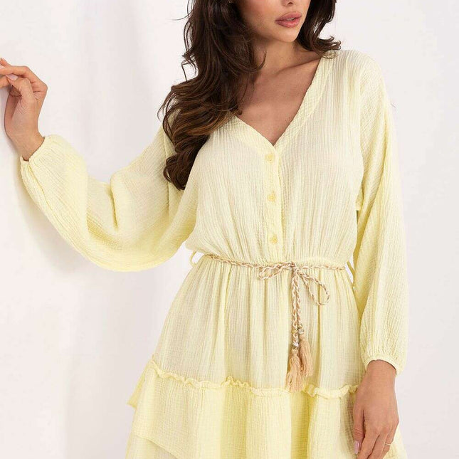 Boho Day Dress 215191 Lightweight Cotton Summer Mini Dress