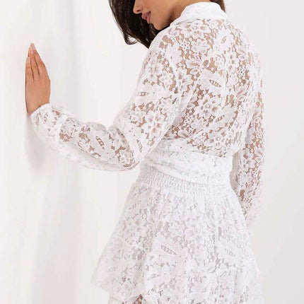 Boho Inspired Cotton Nylon Shirt Set With Lace Details - Très Elite