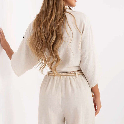 Boho Linen Blend Shorts 214048 Lightweight And Breathable - Très Elite