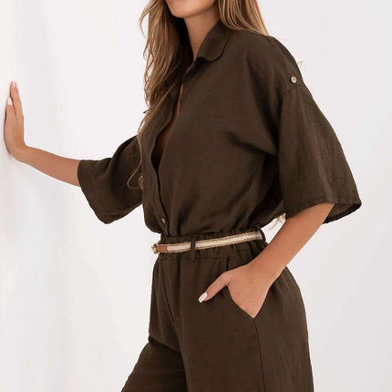 Boho Style Breathable Shorts 214050 Viscose Linen Blend - Très Elite