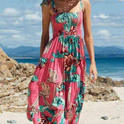 Boho Vibes Sleeveless Maxi Dress with Pop Print - Très Elite