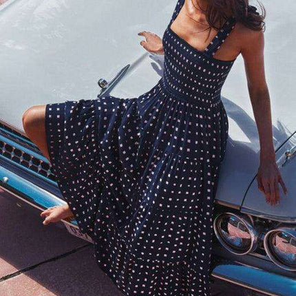 Boho Vibes Sleeveless Maxi Dress with Pop Print