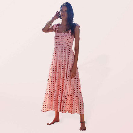 Boho Vibes Sleeveless Maxi Dress with Pop Print