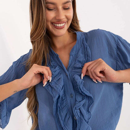Boho Womens Cotton Shirt 215810 Breathable Everyday Work - Très Elite