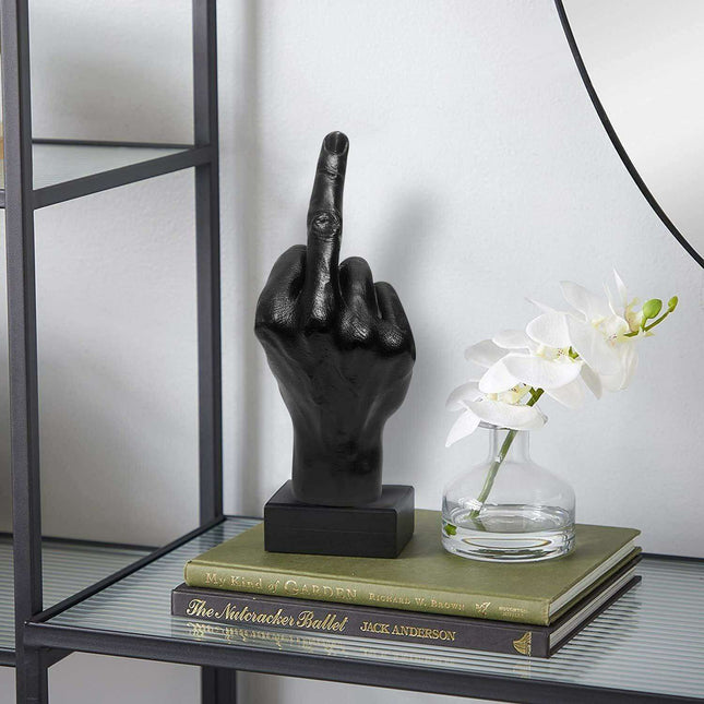 Bold Gesture Resin Middle Finger Sculpture for Unique Home Decor
