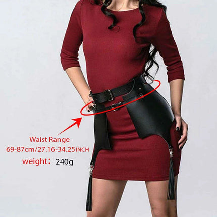 Bold Statement Leather Harness Skirt for Women - Trendsetting Urban Fashion Essential - Très Elite