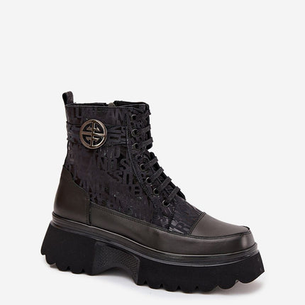 Artiker Womens Leather Boots 222518 Lace Up Zipper Platform - Très Elite