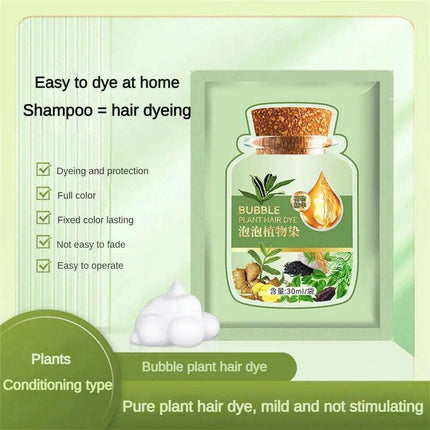 Botanical Bubble Hair Dye Kit - Complete Gray Coverage & Nourishing Plant Essences..