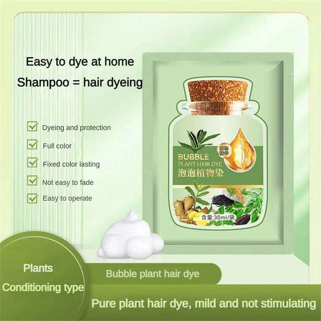 Botanical Bubble Hair Dye Kit - Complete Gray Coverage & Nourishing Plant Essences