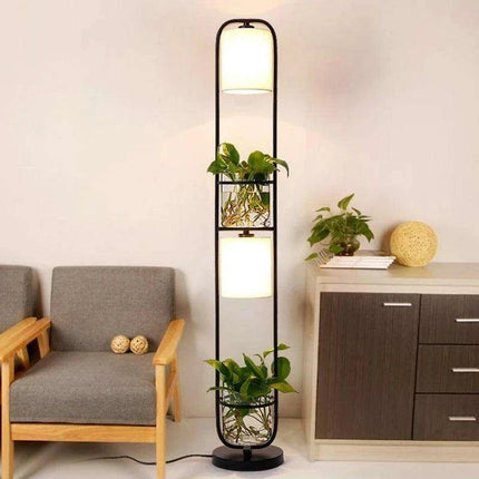 Botanical Elegance: Chic Table and Standing Lamp Set..