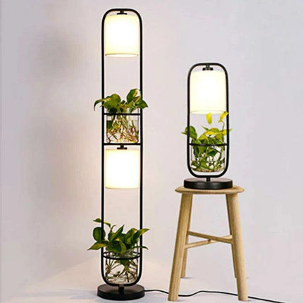 Botanical Elegance: Chic Table and Standing Lamp Set..