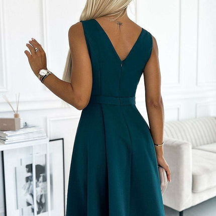 Bottle Green Asymmetrical Cocktail Dress by Numoco - Très Elite