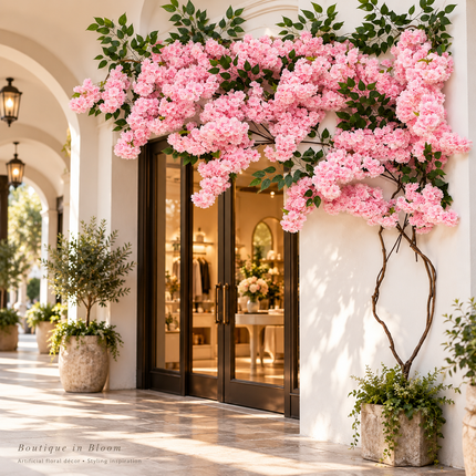 Light Pink Artificial Cherry Blossom & Vine Decoration Kit Artificial Flowering Plants lifelike-artificial-cherry-blossom-tree-fake-sakura-plant-for-home-office-wedding-party-decoration Home & Kitchen > Home Décor Products > Artificial Plants & Flowers > Artificial Flowers