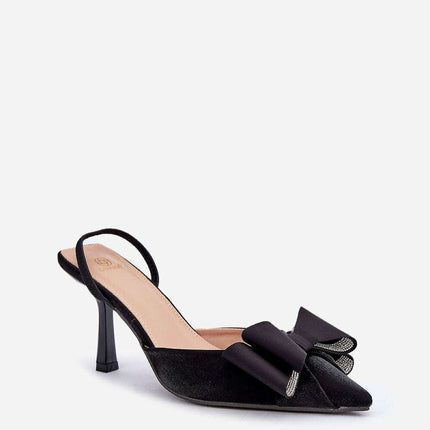 Bow Accent Women’s High Heels – Elegant Textile Stiletto - Très Elite