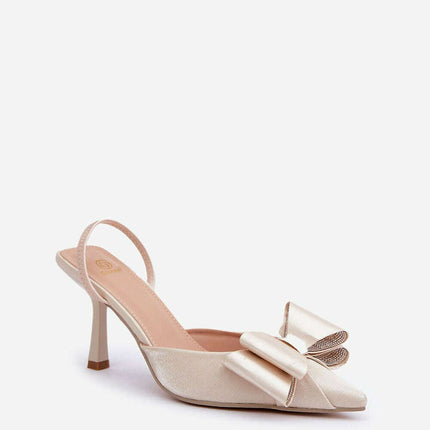 Bow Accent Women’s High Heels – Elegant Textile Stiletto - Très Elite
