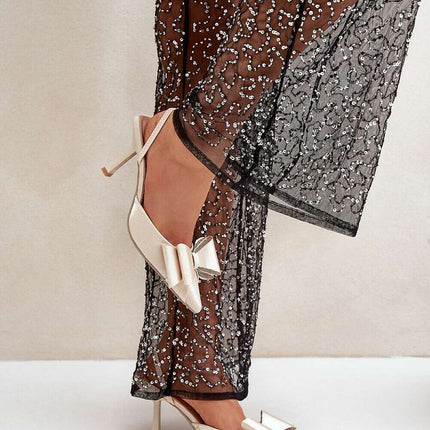 Bow Accent Women’s High Heels – Elegant Textile Stiletto - Très Elite