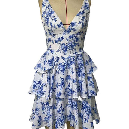 Bow Tie Backless Sling Cake Short Dress - Très Elite