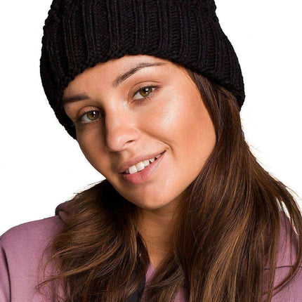 Braided Plait Beanie with Stylish Ribbed Trim - Très Elite