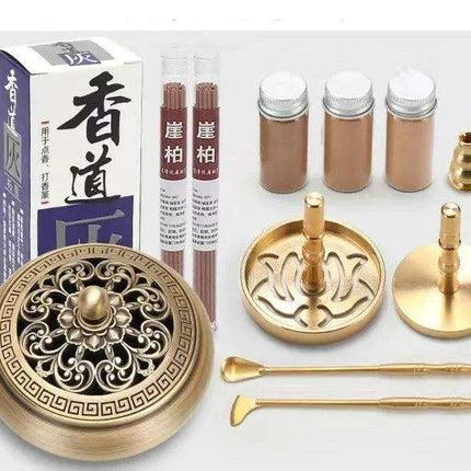 Brass Incense Creation Kit - Versatile Incense Burner Accessories for Yoga, Meditation, and Home Fragrance - Très Elite