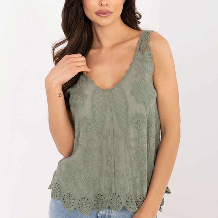 Breathable Boho Cotton Camisole Blouse 213871 for Women - Très Elite