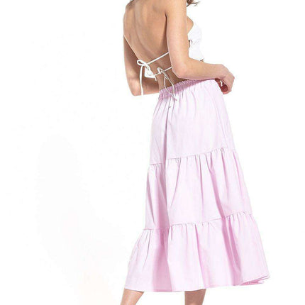 Breathable Cotton Blend Maxi Skirt with Stretchy Waistband for Everyday Wear - Très Elite