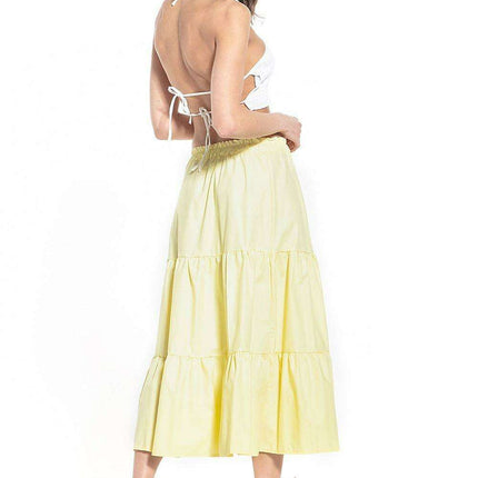Breathable Cotton Blend Maxi Skirt with Stretchy Waistband for Everyday Wear - Très Elite
