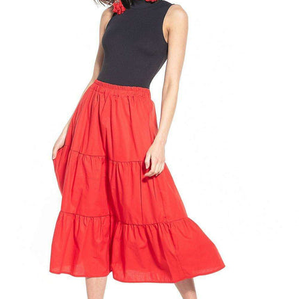 Breathable Cotton Blend Maxi Skirt with Stretchy Waistband for Everyday Wear - Très Elite