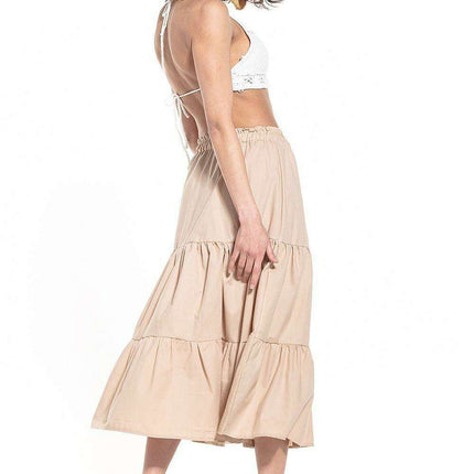 Breathable Cotton Blend Maxi Skirt with Stretchy Waistband for Everyday Wear - Très Elite