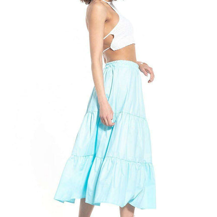 Breathable Cotton Blend Maxi Skirt with Stretchy Waistband for Everyday Wear - Très Elite