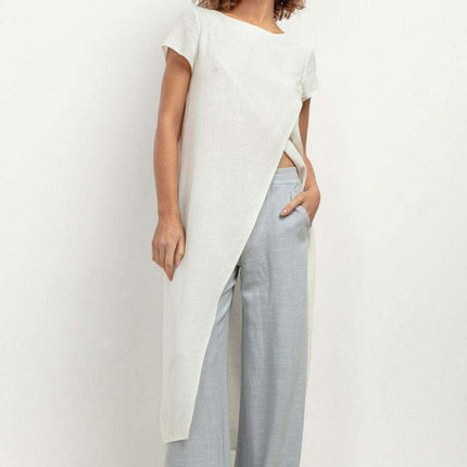 Breezy Viscose and Linen Summer Tunic - Ethereal Charm - Très Elite
