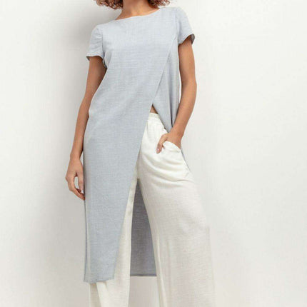 Breezy Viscose and Linen Summer Tunic - Ethereal Charm